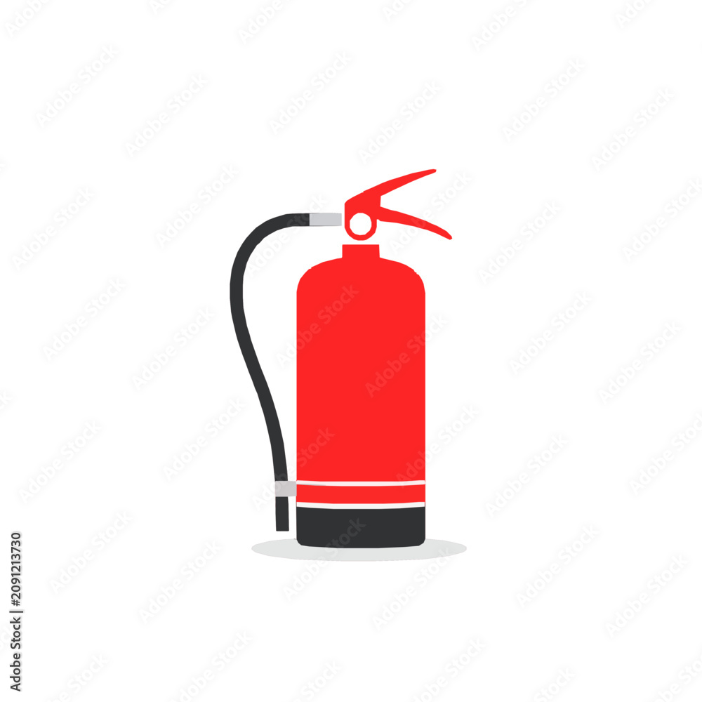 Fototapeta premium Red fire extinguisher standing ready