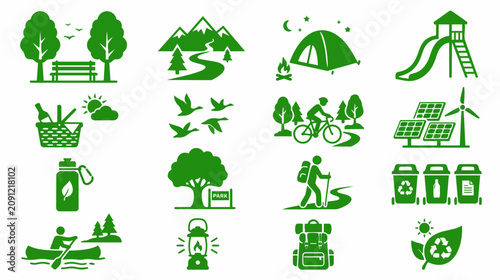 Nature Park and Outdoor Recreation Eco Friendly Green Graphic Emblems