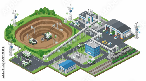 Принти на полотні Industrial site with large dirt area.