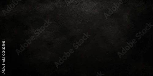 Cuadro en lienzo Dark Grunge Wall Background with Vintage Black Concrete Texture, Rough Aged Pape