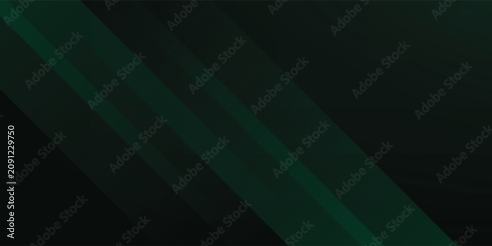 Obraz premium Abstract dark green geometric background with soft diagonal translucent stripes.