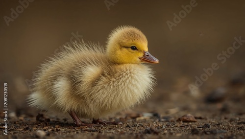Duckling Stands Alone on the Ground in a Natural Setting During Daylight Hours