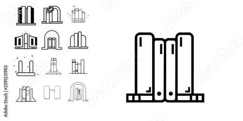 Foto Bookend Highlighted Business Icon Style Outline Icon