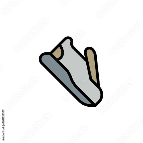 shoe Colored Outline and Fill Icon, Editable Stroke, Vector Illustration