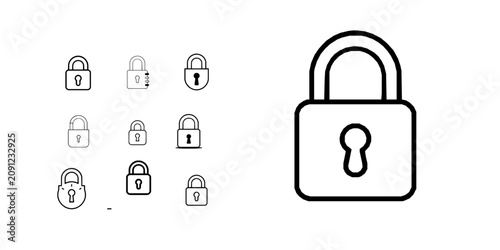 Fotografía Padlock Minimal Dashboard Style Security Privacy Icon Outline