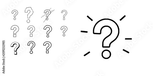 Tableau sur toile Question Mark Symbol Broken UI Style Help Unknown Icon Outline