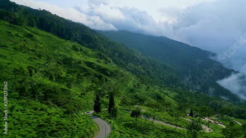 Clouds Over Mountain Darjeeling Drone Footage, India