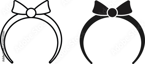 Obraz na plátně Hairband accessories with decorative vector illustration.