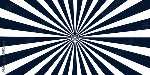 Photos A radiating sunburst pattern of alternating dark blue and white stripes creates a dynamic and optical illusionary effect, drawing the eye towards a small central focal point