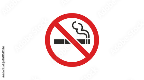 No Smoking Sign Symbol Icon Illustration