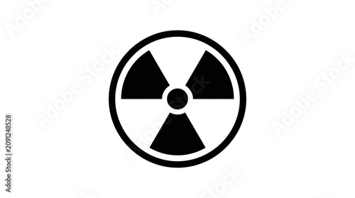 Black and White Radioactive Hazard Warning Symbol Icon
