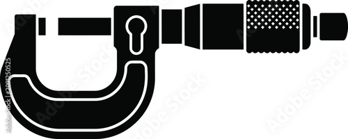 Tableau sur toile Precision micrometer tool for accurate measurement in black