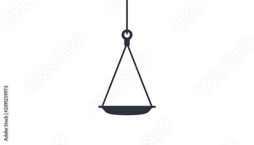 Foto Black metal hanging scale device.