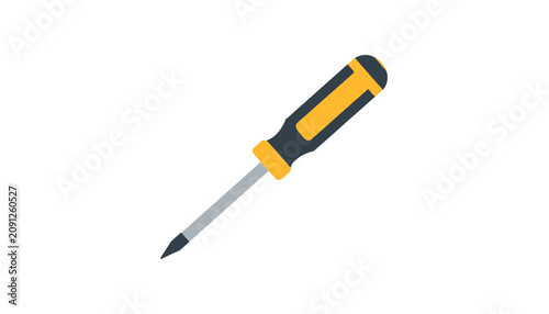 Photos Screwdriver with yellow and black handle.