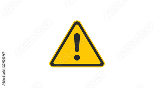Billede på lærred Yellow Triangle Warning Sign Icon Symbol.