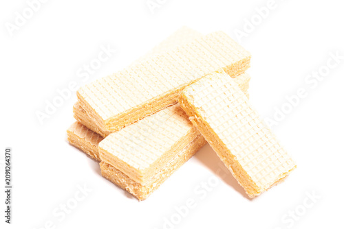 Pastry puff sweet wafers isolated on white background