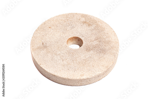 round grindstone isolated on white background