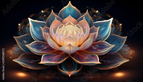 lotus fractal blooming by generative ai