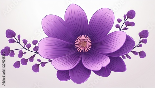 purple flower isolated on white