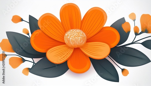 orange flower isolated on white