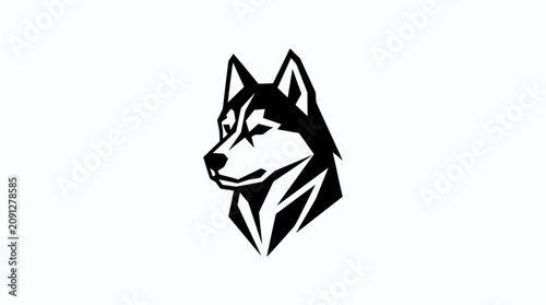 Geometric wolf logo design with sharp lines and minimalist style