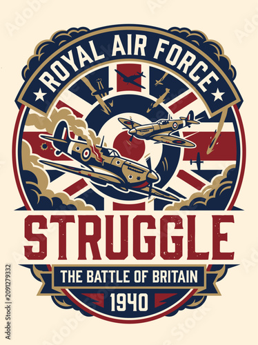 Fotografie Royal Air Force Struggle Battle of Britain Retro Roundel Stamp