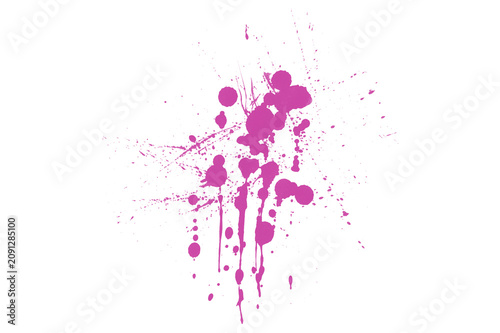 Pink paint splatter on white background