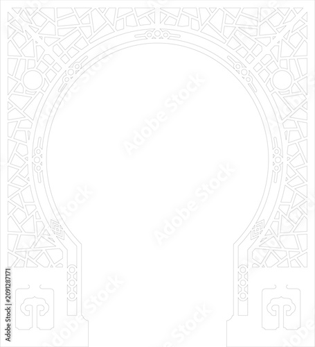 Premium CNC Laser Cut Decorative Panel with Geometric Floral Pattern Vector Design