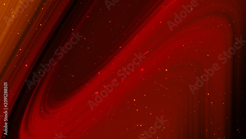 Abstract Liquid Swirl Background with Deep or Dark Red and Orange Molten Fluid Textures and Sparkling Particles