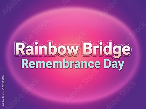 Colorful rainbow bridge remembrance day graphic design with glowing background effect