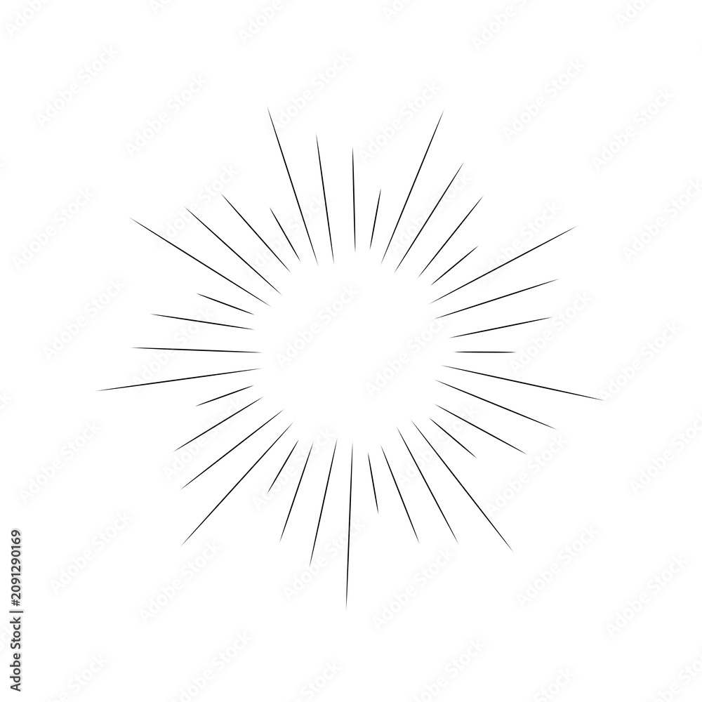 Fototapeta premium sunburst comic cartoon radial rays speedline for comic, manga design 