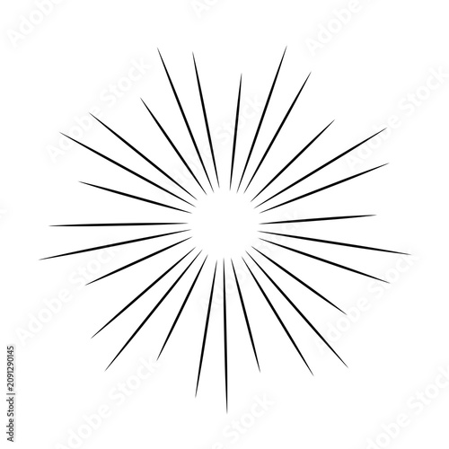 sunburst comic cartoon radial rays speedline for comic, manga design 