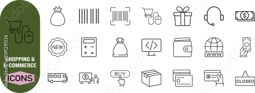 Fotografija Online shopping e-commerce vector icons