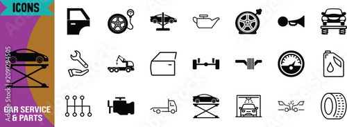 Obraz na płótnie Car service and parts icons
