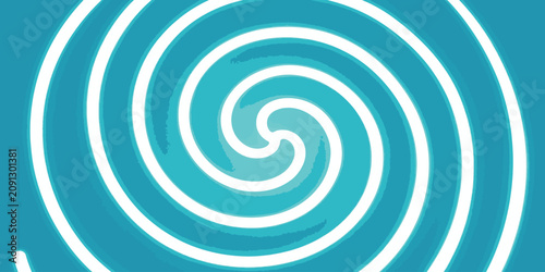 Εκτύπωση καμβά Abstract white spiral swirl pattern on cyan background with abstract background