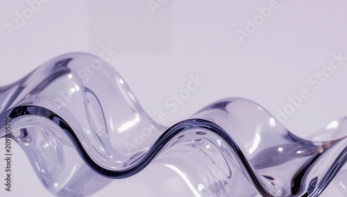 Art Display of a Glass Piece With Wavy Design in a Simple Setting