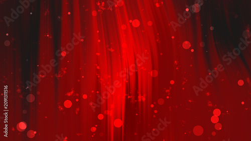 Abstract deep or dark red background featuring glowing vertical light rays and shimmering floating bokeh particles for cinematic digital art concepts