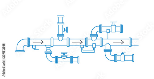 Industrial Piping System Technical Diagram