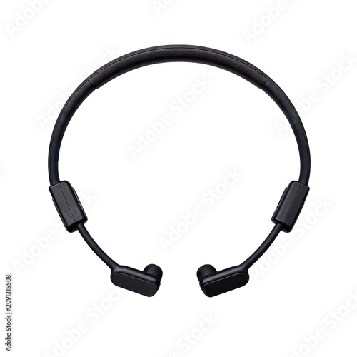 Wireless neckband headphones, image asset stock