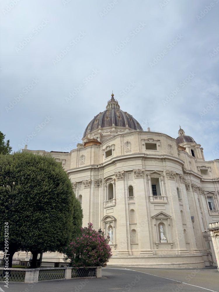 Naklejka premium St. Peter's Basilica view from inside the Vatican City