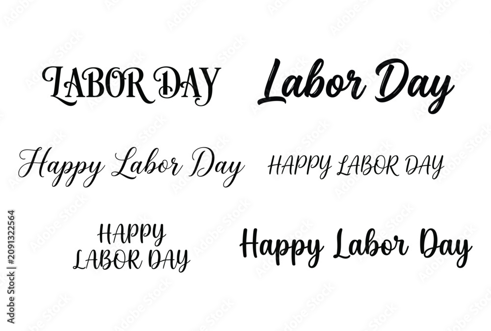 Fototapeta premium Labor day greeting typography collection