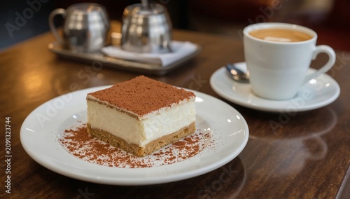 Dessert on a Table With Coffee at a Cafe in the Afternoon
