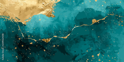 Cuadro en lienzo Abstract Blue Grunge Painted Wall Texture Background with Artistic Distressed Su
