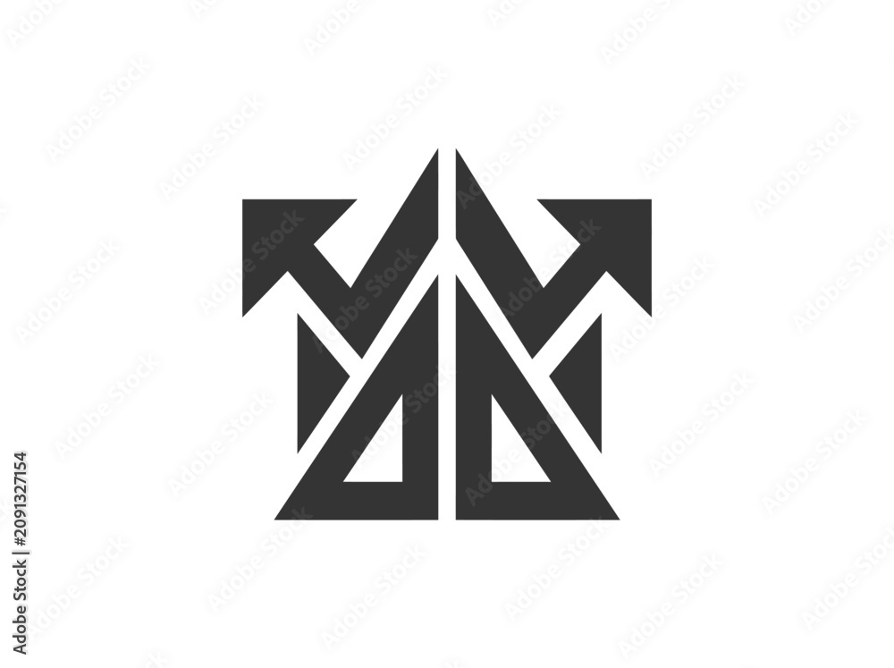 Obraz premium Modern Geometric Abstract Arrow Logo Design With Arrows Pointing Upward Stylized
