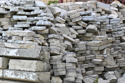 Принти на полотні Dismantled paving stone and curbstone