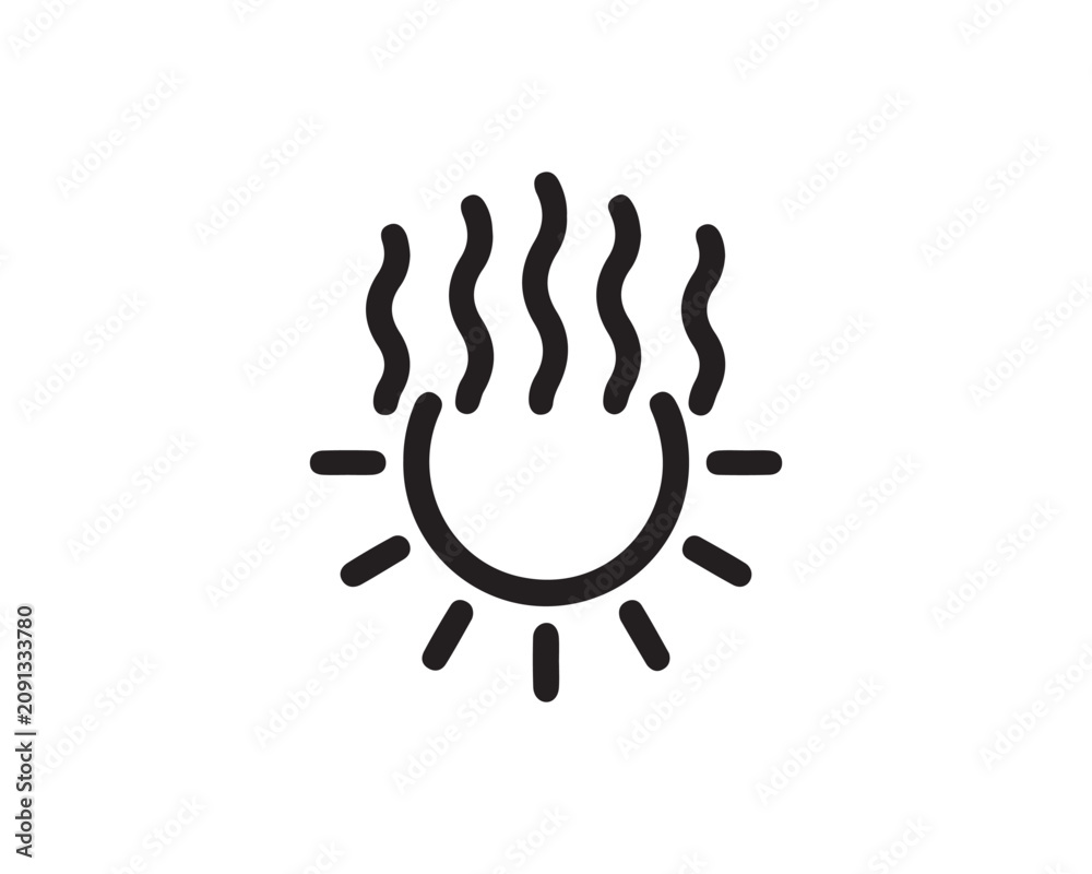 Fototapeta premium Black Hand Drawn Flame Icon Vector Illustration Minimalist Style