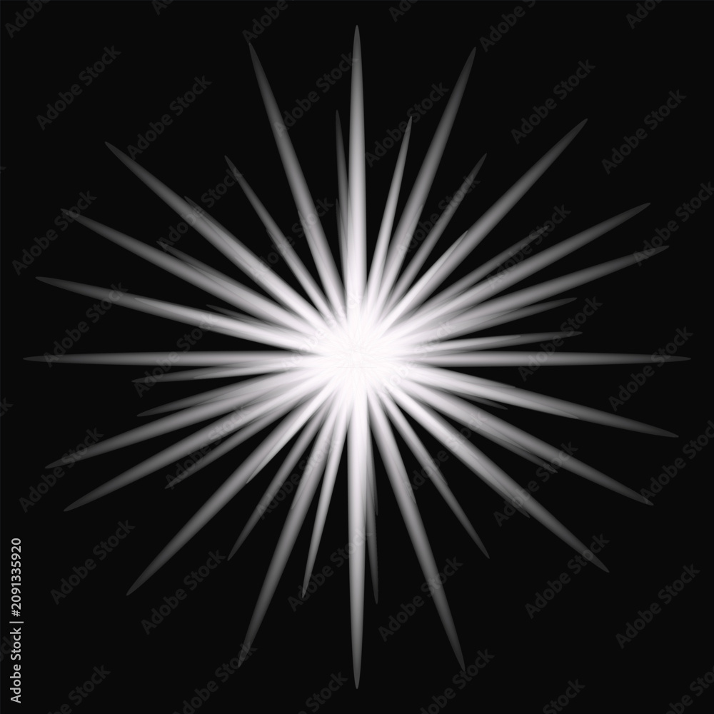 Fototapeta premium Dark Background with Radiant White light Beams Border Design.