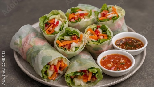 Sushi Rolls Arranged on Black Plate With Lime and Sauce in Small Bowl on Gray...
