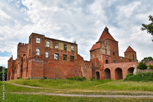 Ruins of the Gothic castle in Szymbark, Poland