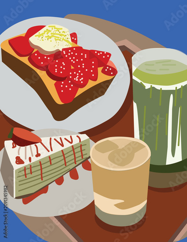 Cafe and matcha Print